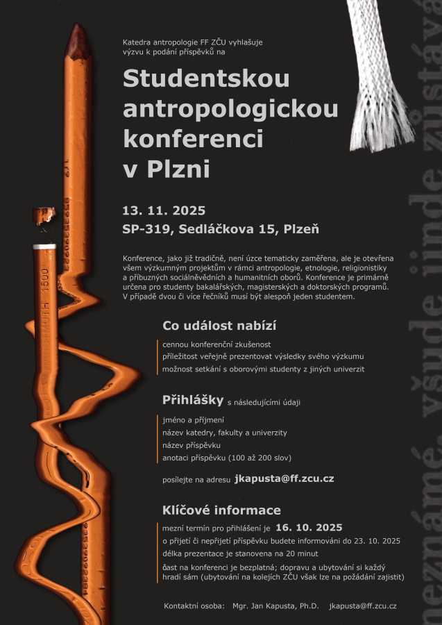 Výzva na k účasti na Studentské antropologické konferenci v Plzni