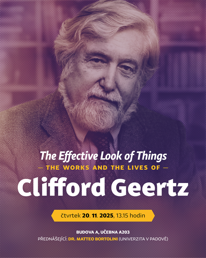 Přednáška na téma Clifford Geertz přednese dr. Matteo Bortolini